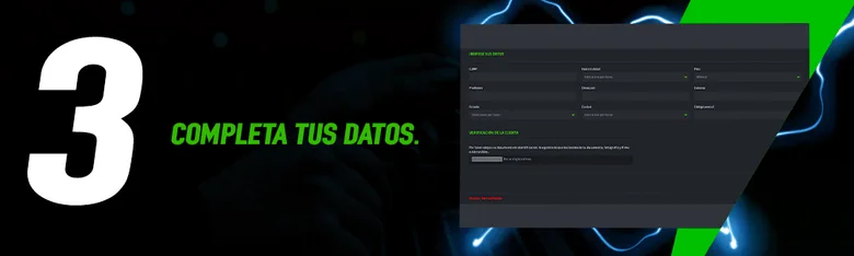 Formulario oficial de Strendus para completar datos personales