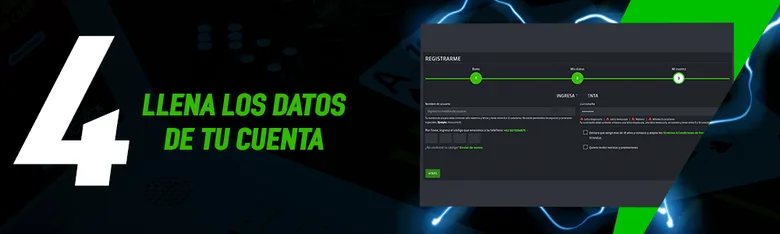 Pantalla oficial de Strendus para llenar los datos de la cuenta